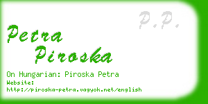 petra piroska business card